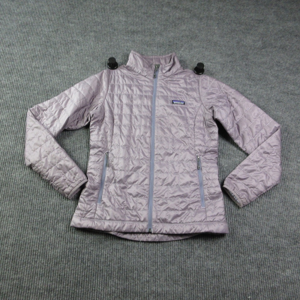Patagonia Jacket Womens M Purple Puffer Mid-Length Insulated Quilted Full Zip